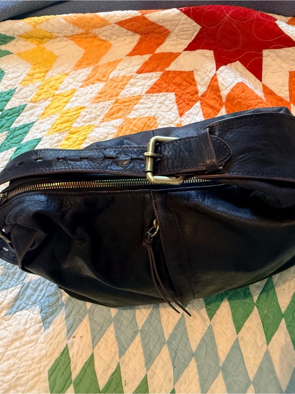 Hobo "The Original" Black Leather Shoulder Bag - Picture 6 of 12
